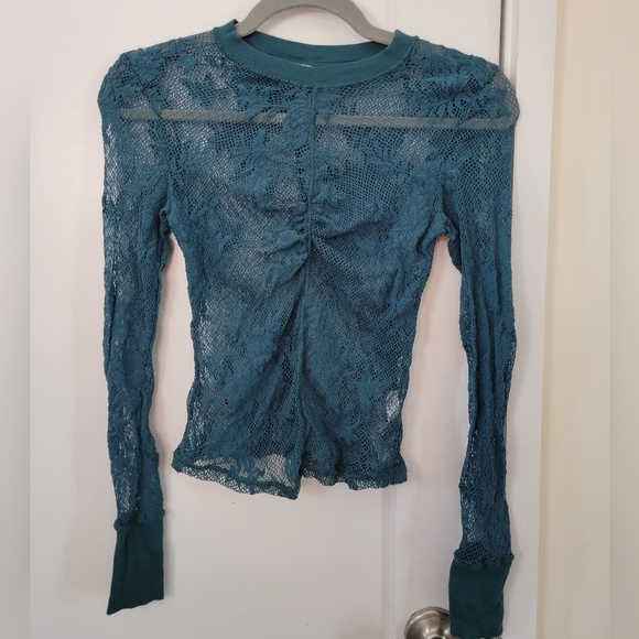 Free People Sheer Floral Lace Top - Picture 2 of 5